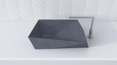 BetON WВ-602 Накладная раковина из бетона белого оттенка в стиле Лофт