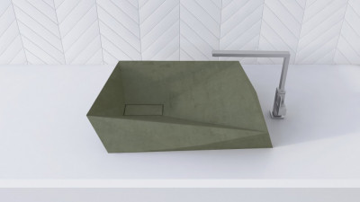 BetON WВ-602 Накладная раковина из бетона белого оттенка в стиле Лофт