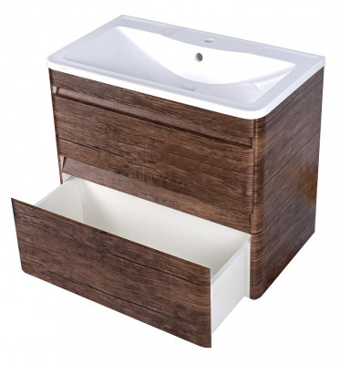 Тумба под раковину для ванной Style Line Атлантика 80 Люкс Plus подвесная старое дерево (ЛС-00000664)