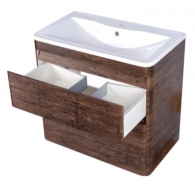 Тумба под раковину для ванной Style Line Атлантика 80 Люкс Plus подвесная старое дерево (ЛС-00000664)