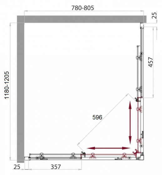Душевой уголок BelBagno SELA-AH-2-120/80-C-Cr