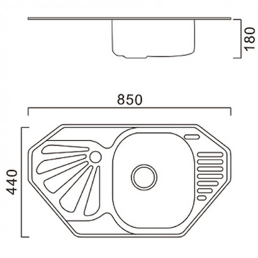 Кухонная мойка Haiba 85 HBS8547 (нерж сталь) матовая