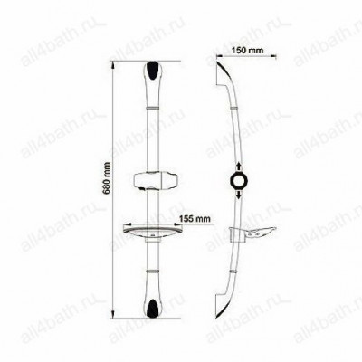 WasserKRAFT A006 штанга для душа 68 см