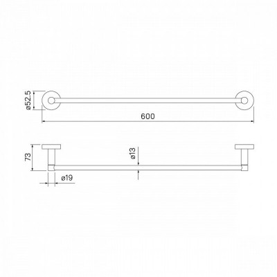 Полотенцесушитель одинарный IDDIS Sena сплав металлов (SENSS10i49), классический дизайн
