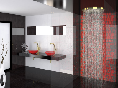 Otler Amber АD42 встраиваемый круглый душ с подсветкой, янтарный, 42см