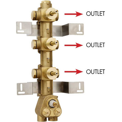 Скрытая часть для смесителя Bossini 3 Outlets Z030202000 G 3/4 латунь