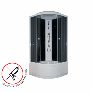 Душевая кабина Parly Classic Эконом EC1021 100х100х215см, сектор, черный