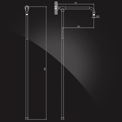 Elghansa UNIT SB-2A труба душевая с кронштейном, хром