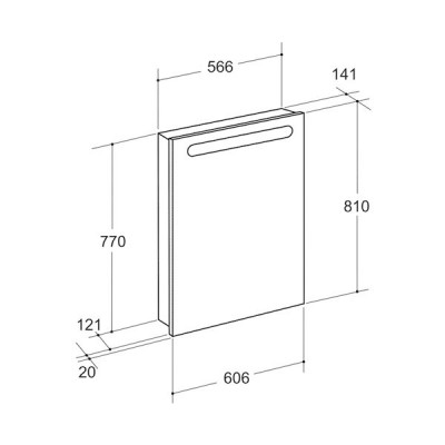 Roca Victoria Nord ZRU9000030 зеркальный шкаф 60 см, правый