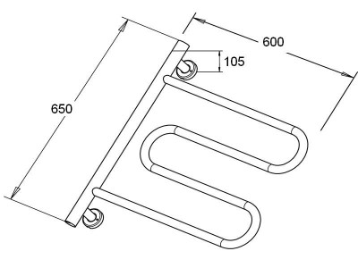 Zorg Sanitary ZR 011 полотенцесушитель электрический поворотный 65х60см, хром