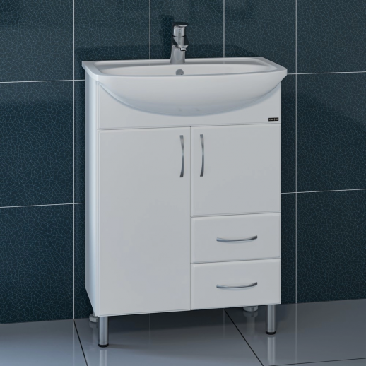 Тумба для умывальника напольная СаНта "Сити - 60.0" с 2я(под умывальник Уют 60)