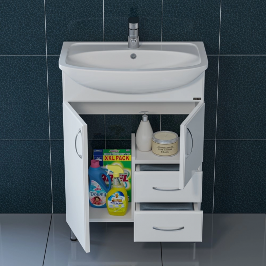 Тумба для умывальника напольная СаНта "Сити - 60.0" с 2я(под умывальник Уют 60)
