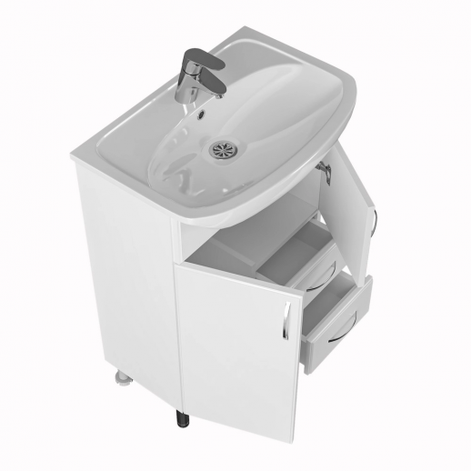 Тумба для умывальника напольная СаНта "Сити - 60.0" с 2я(под умывальник Уют 60)