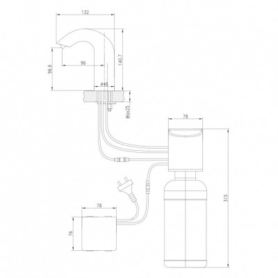 Дозатор для жидкого мыла Lemark Project бесконтактный (LM4642CE) хром