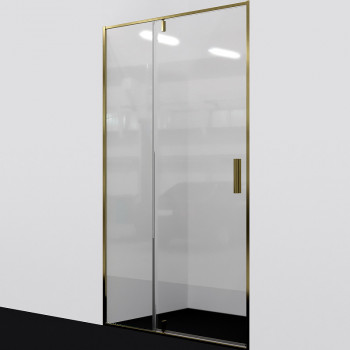 Душевая дверь WasserKRAFT Aisch 100 55P12 профиль золото стекло прозрачное