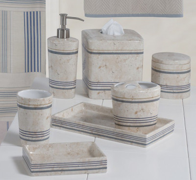 CREATIVE BATH Ticking Stripe TIC58BLU бокс для салфеток (салфетница)