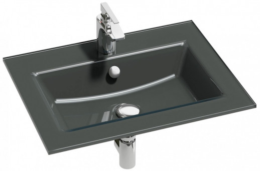 Стеклянная раковина-столешница 60 см серая JACOB DELAFON VOX (EB2105-DD2)