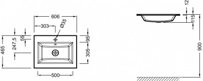 Стеклянная раковина-столешница 60 см серая JACOB DELAFON  VOX  (EB2105-DD2)