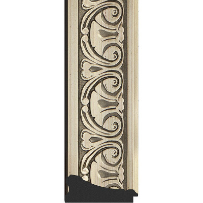 Зеркало напольное Evoform ExclusiveG Floor 205х115 BY 6374 с гравировкой в багетной раме Барокко серебро 106 мм