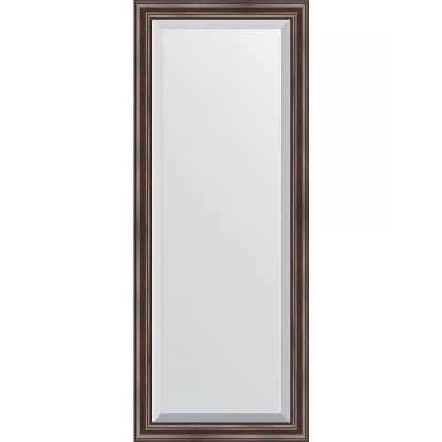 Зеркало настенное Evoform Exclusive 141х56 BY 1164 с фацетом в багетной раме Палисандр 62 мм