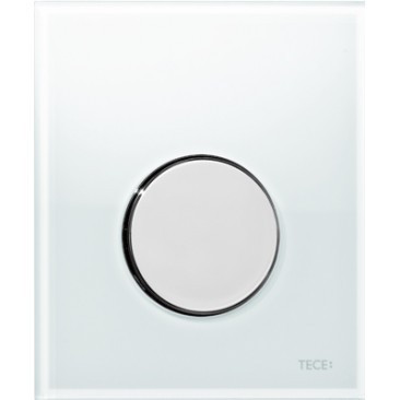 TECE TECEloop Urinal, панель смыва для писсуара стеклянная. Стекло белое, клавиша нержавеющая сталь. 9242661
