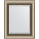Зеркало настенное Evoform Exclusive 53х43 BY 1354 с фацетом в багетной раме Состаренное серебро с плетением 70 мм  (BY 1354)