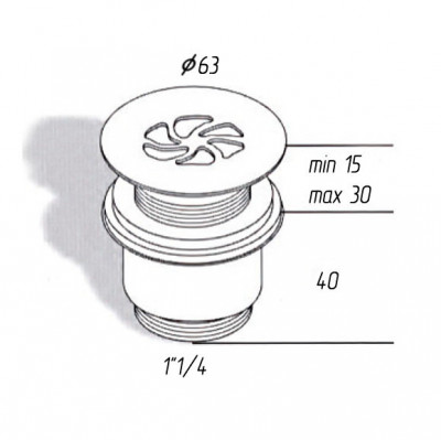 MIGLIORE Ricambi 17950 донный клапан без перелива, хром