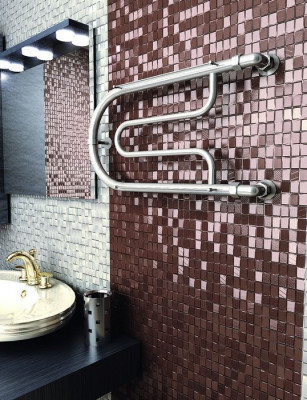 ТЕРА ПСВ-01-02 водяной полотенцесушитель ФОКСТРОТ с полкой 320х500, хром