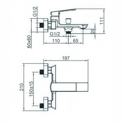 Смеситель для ванны Maretti Torino-GR TR22RF323, графит