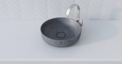 BetON WВ-603 Накладная раковина из бетона оливкового оттенка в стиле Лофт