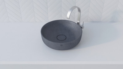 BetON WВ-603 Накладная раковина из бетона оливкового оттенка в стиле Лофт