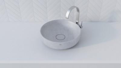 BetON WВ-603 Накладная раковина из бетона оливкового оттенка в стиле Лофт