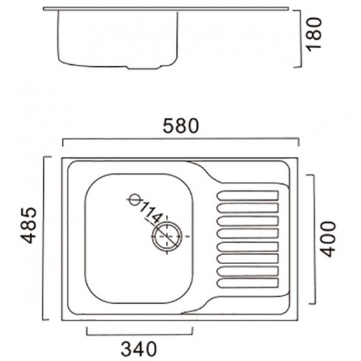 Кухонная мойка Haiba 58 HB4858 (нерж сталь) полированная