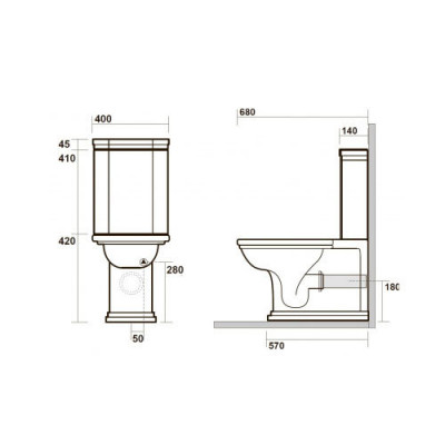 Kerasan Waldorf 418101bi бачок для унитаза, белый