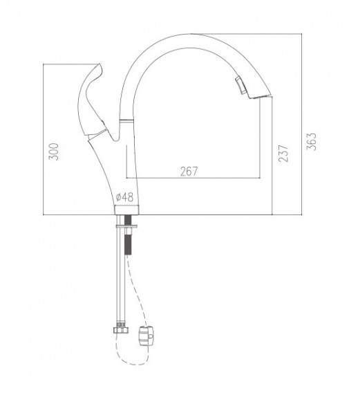 Смеситель для кухни Haiba HB70180-7 (латунь) черный