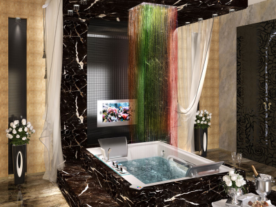 Otler Pearl PA52 квадратный душ с подсветкой, 7 цветов, 52см х 52см 