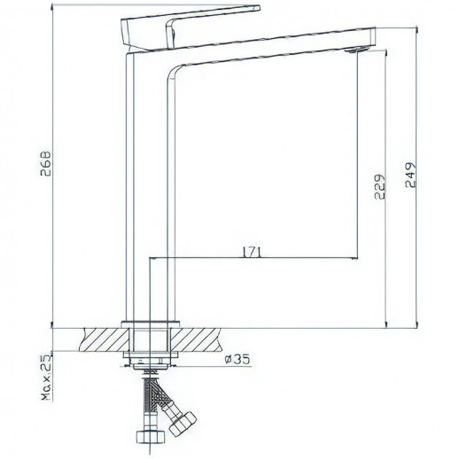 Смеситель для раковины Haiba HB11615-7 (латунь) черный
