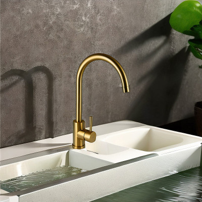 Кухонный смеситель Raiber Graceful RPG-012 золото матовое