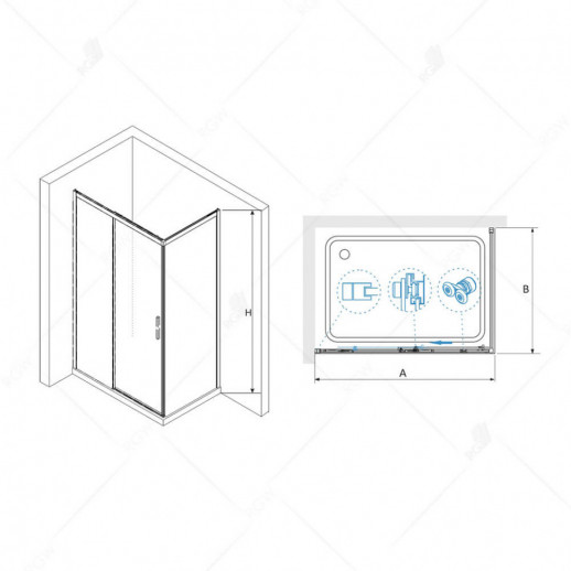 Душевой уголок RGW Leipzig LE-41B 180х80 34124188-014 прозрачный профиль черный прямоугольный