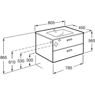Roca Victoria Nord ZRU9000031 тумба 80 см, венге