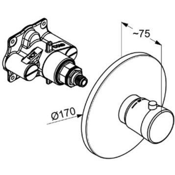 Центральный термостат KLUDI BALANCE хром черный матовый 527298775
