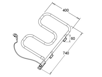 Zorg Sanitary ZR 444 полотенцесушитель электрический поворотный 74х40см, хром