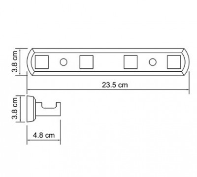 WasserKRAFT Lippe К-6574 планка, 4 крючка, хром