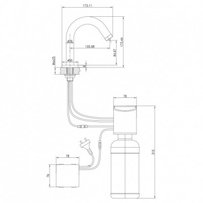 Дозатор для жидкого мыла Lemark Project  бесконтактный (LM4644CE) хром