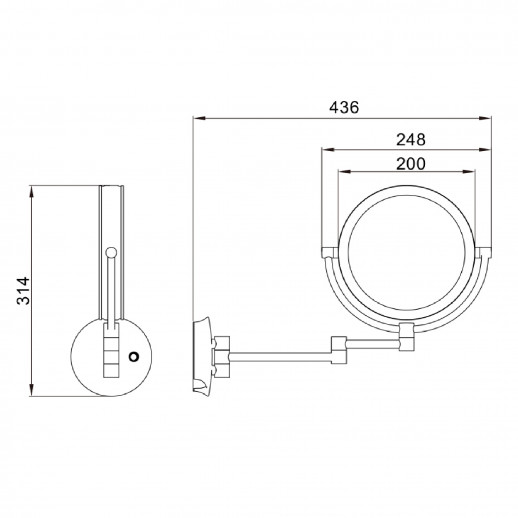 Зеркало косметическое JAVA S-M222W, белый