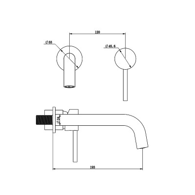 Смеситель для раковины Bronze de Luxe Scandi 14511B черный матовый однорычажный