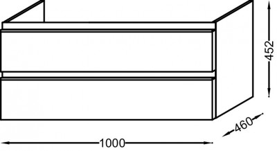 Мебель для раковины-столешницы 100 см, под правостороннюю раковину, нежный аквамарин, Jacob Delafon «VOX» (EB2026-RA-M43)