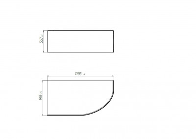 Панель лицевая для асимметричной ванны 1Marka FLAT DIANA 170х90 R/L белый (02ди1790)
