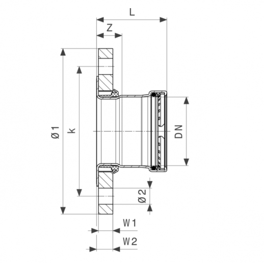 Viega Фланцевый переход Profipress G XL 65 c SC-Contur, шт