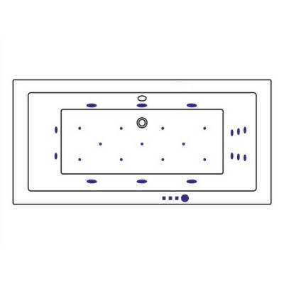 Ванна прямоугольная с гидромассажем WHITECROSS Savia Duo 170x80 "ULTRA" золото (0103.170080.100.ULTRA.GL)